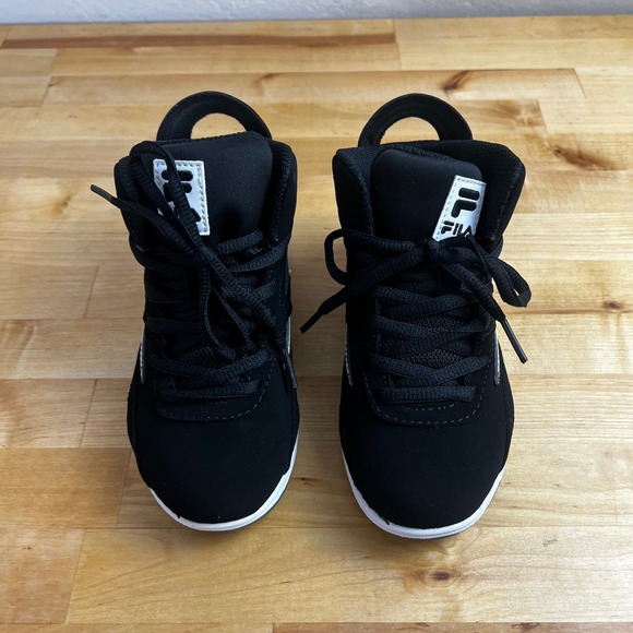 Fila Dereverse Black High Top Sneakers Lace Up Basketball Little Kid Size 11 NEW - Picture 3 of 11